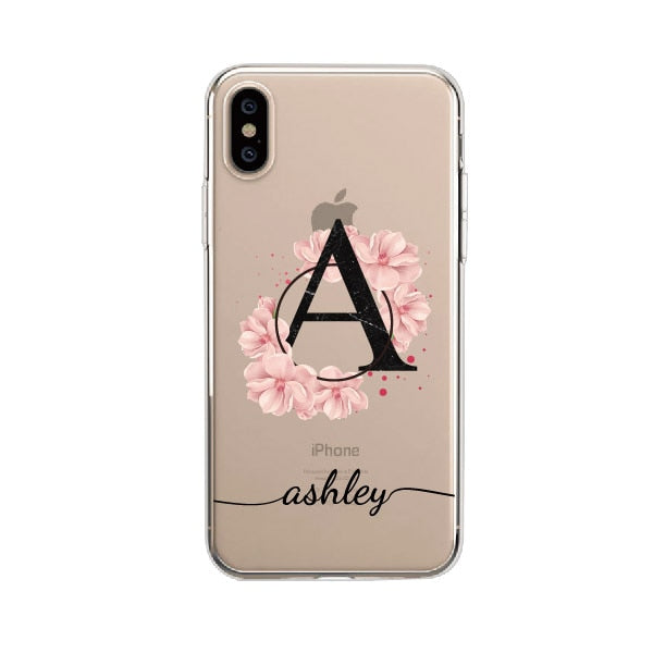 Personalisierte Personalisierung Name Vintage Blumenkranz Bouquet Telefon Soft Clear Case für iPhone 14, 14ProMax, 14Plus, 13Promax, 13, 12, 11