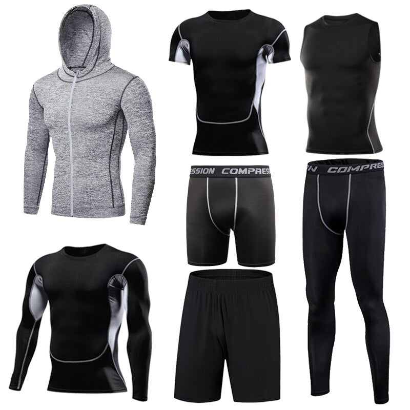 Männer Enge Sportwear Gymanzug, Kompression Leggings, Workout Sport Kleidung Sets
