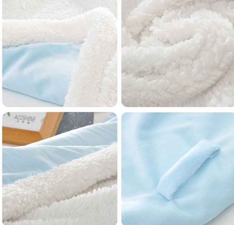 Winterdecke für Mädchen und Jungen Babys, Doppel Schicht Fleece Baby Swaddle Schlafsack für Neugeborene