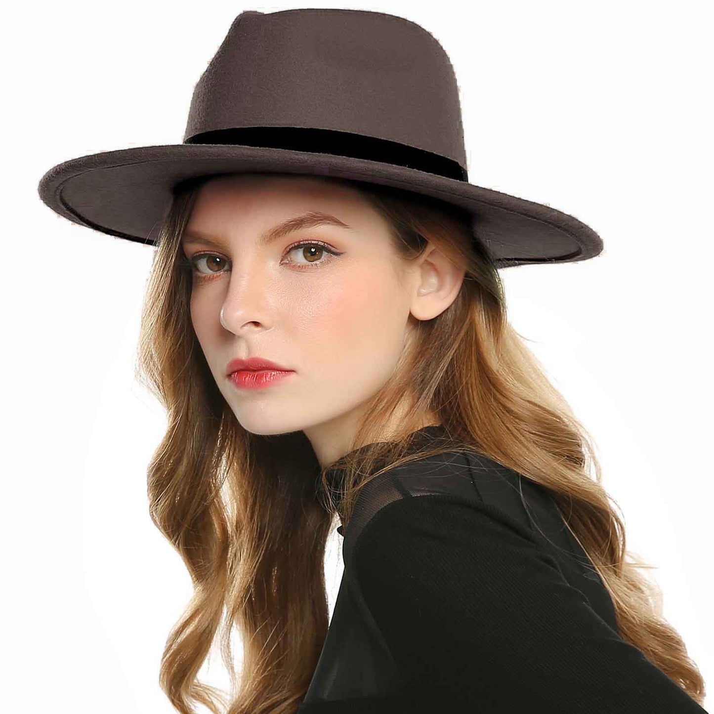 Schwarz Rot Fedora Hüte Für Frauen