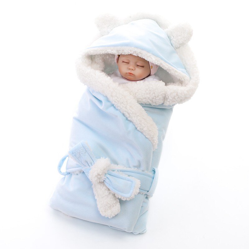 Winterdecke für Mädchen und Jungen Babys, Doppel Schicht Fleece Baby Swaddle Schlafsack für Neugeborene
