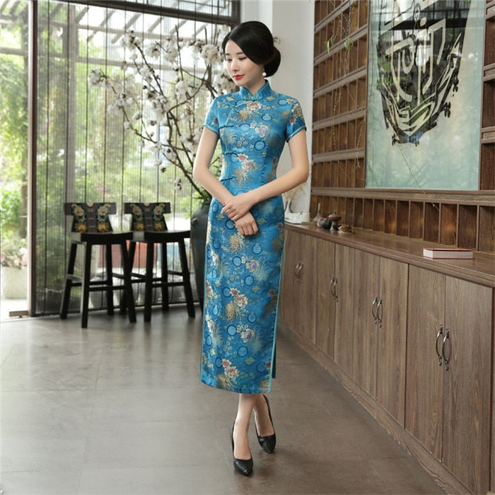 New High Fashion Green Rayon Cheongsam Chinese Classic Women