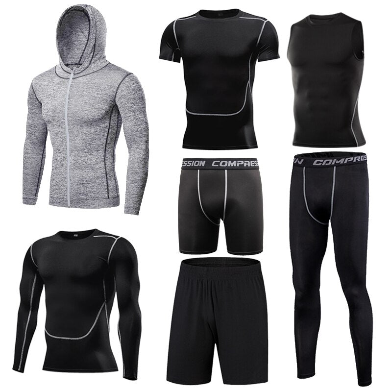 Männer Enge Sportwear Gymanzug, Kompression Leggings, Workout Sport Kleidung Sets