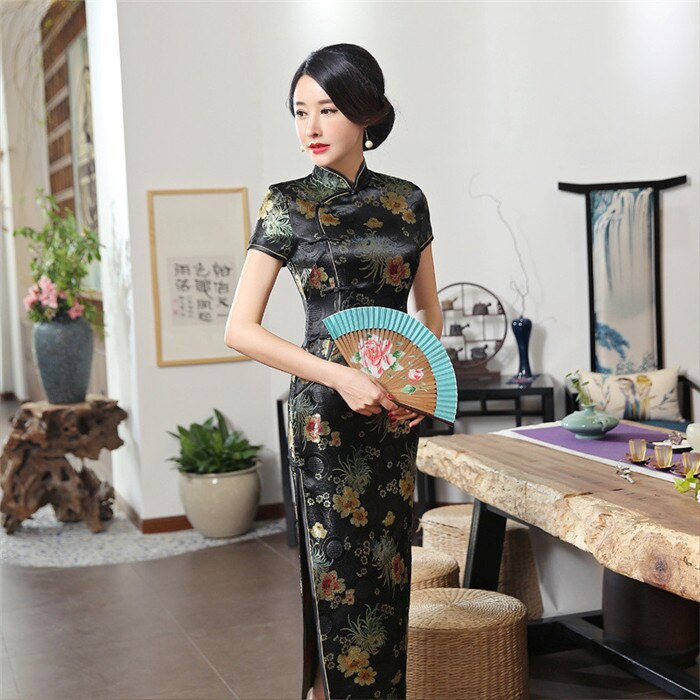 New High Fashion Green Rayon Cheongsam Chinese Classic Women