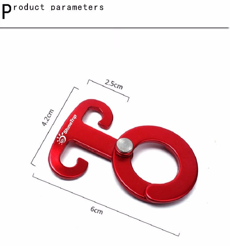 5PCS Aluminium Multifunktions Outdoor Seil Aufhänger, Camping Zelt Werkzeug, Paracord Seil