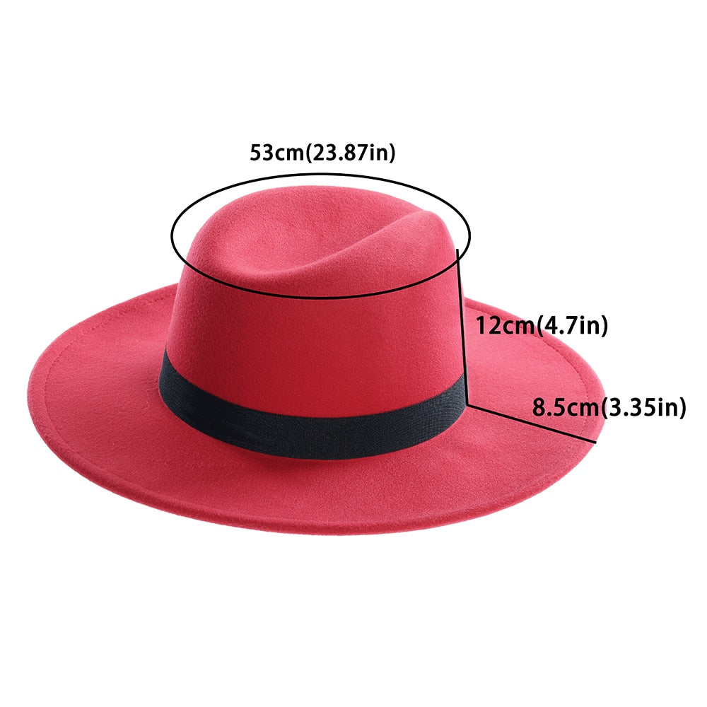 Schwarz Rot Fedora Hüte Für Frauen