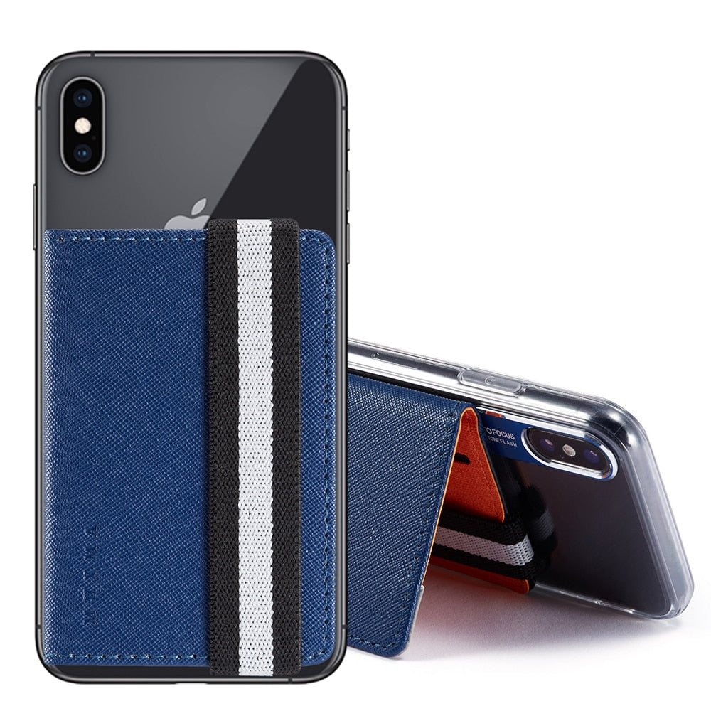 Flip Sticker Leder-Handy-Kartenhalter-Hülle, selbstklebend, Brieftaschen-Beutel, flexibler Ständer, Aufkleber, Kredit-ID-Karten, Buddy-Sets