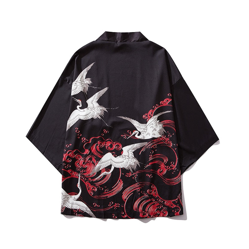 Bebovizi Japan Stil Katze Gedruckt, Dünne Kimono Japanischen Streetwear