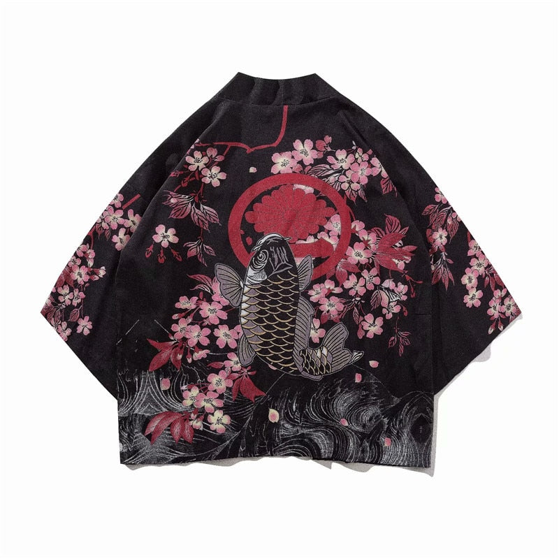Bebovizi Japan Stil Katze Gedruckt, Dünne Kimono Japanischen Streetwear