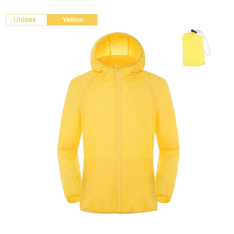 Camping Regenjacke für Männer & Frauen, Wasserdichte Sonnenschutzkleidung, Angeln und Jagdkleidung mit Tasche