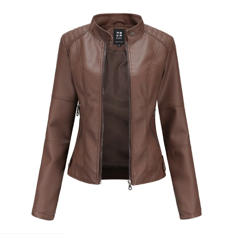 Damen Stehkragen Lederjacke, Motorradbekleidung