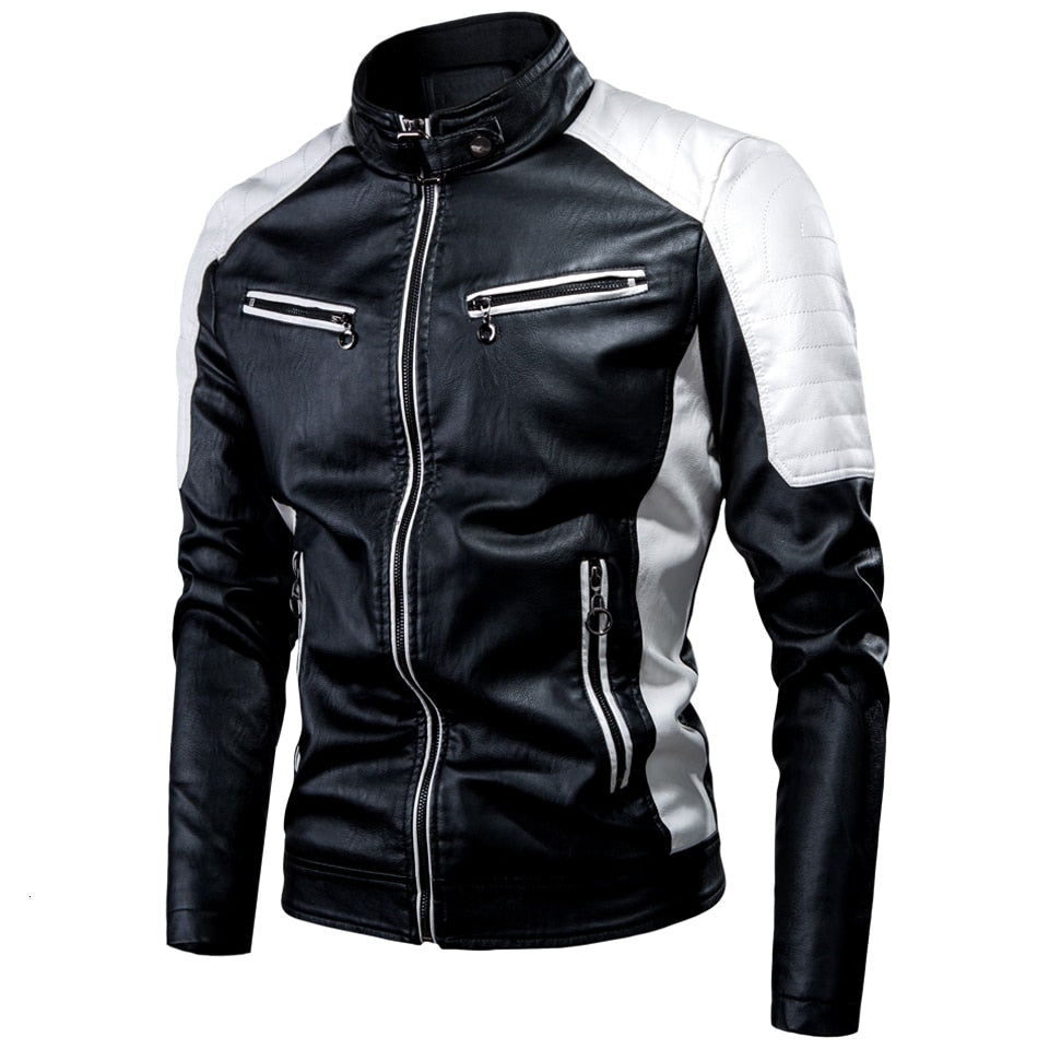 Herren Lederjacke, 2023 Mode Biker Jacke
