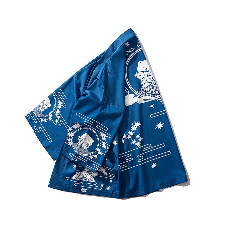 Bebovizi Japan Stil Katze Gedruckt, Dünne Kimono Japanischen Streetwear