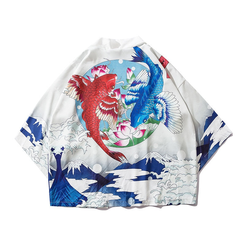 Bebovizi Japan Stil Katze Gedruckt, Dünne Kimono Japanischen Streetwear