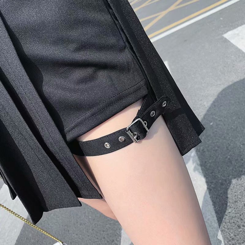 All Match Kurzer Rock, modisch, Tartan-Rot, Skarierter Rock mit seitlichen Knöpfen, lässiger Minirock für Damen