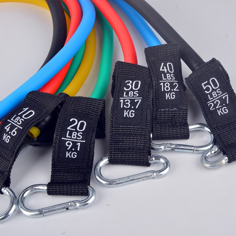 12PCS Widerstand Bands Set Bodybuilding für Home Gym Ausrüstung, Professionelle Home-Training, Fitness Elastische Gummibänder / Expander