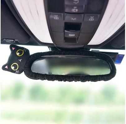 Nette Katze Auto Hals Kissen, Cartoon KatzenKopf Auto Kopfstütze, Reise Kissen Katze Sicherheitsgurt Schulter Pads Abdeckungen, Rückspiegel Abdeckung