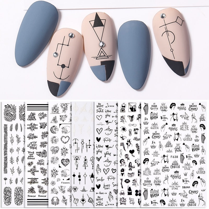 3D Nagelaufkleber, love Aufkleber, Gesicht Muster, Valentinstag Nail art Dekoration, Liebesherz