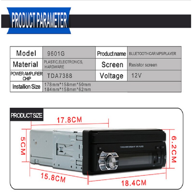 Podofo 1DIN Android Mirrorlink Autoradio, Android Multimedia Player-Video für Volkswagen, Nissan, Hyundai, Kia, Toyota ...