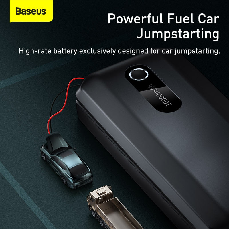 Baseus Auto-Starthilfe-Powerbank, 20000 mAh, 10000 mAh, tragbarer Auto-Booster, Notfall-Batterieladegerät, 12 V, 2000 A, Startgerät