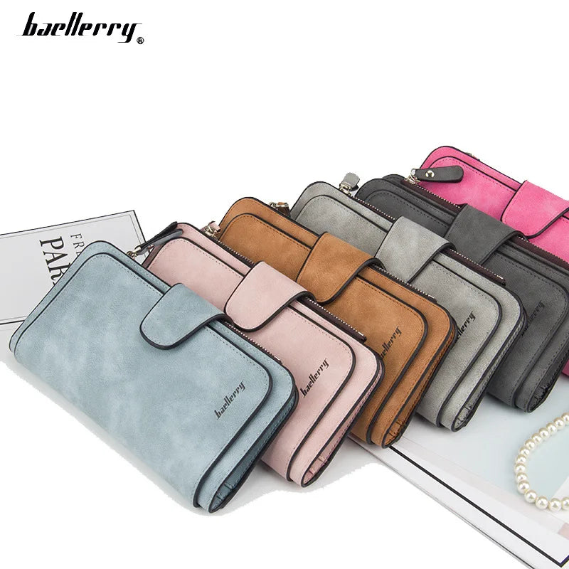 2023 Women Wallets Fashion Long PU Leather Top Quality Card Holder Classic Female Purse Zipper Wallet For Women