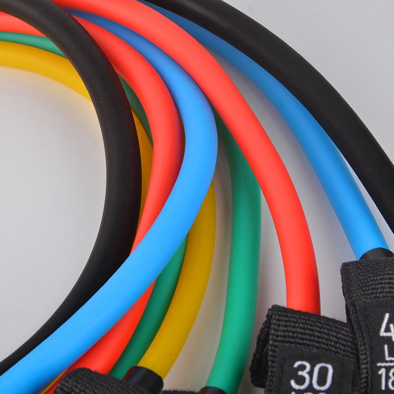 12PCS Widerstand Bands Set Bodybuilding für Home Gym Ausrüstung, Professionelle Home-Training, Fitness Elastische Gummibänder / Expander