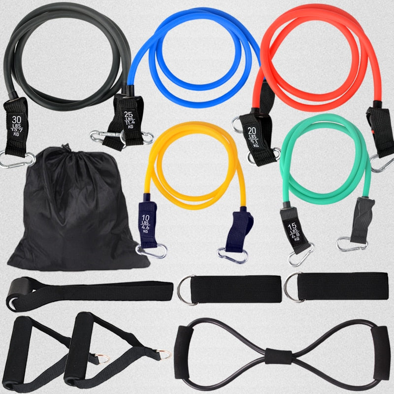 12PCS Widerstand Bands Set Bodybuilding für Home Gym Ausrüstung, Professionelle Home-Training, Fitness Elastische Gummibänder / Expander