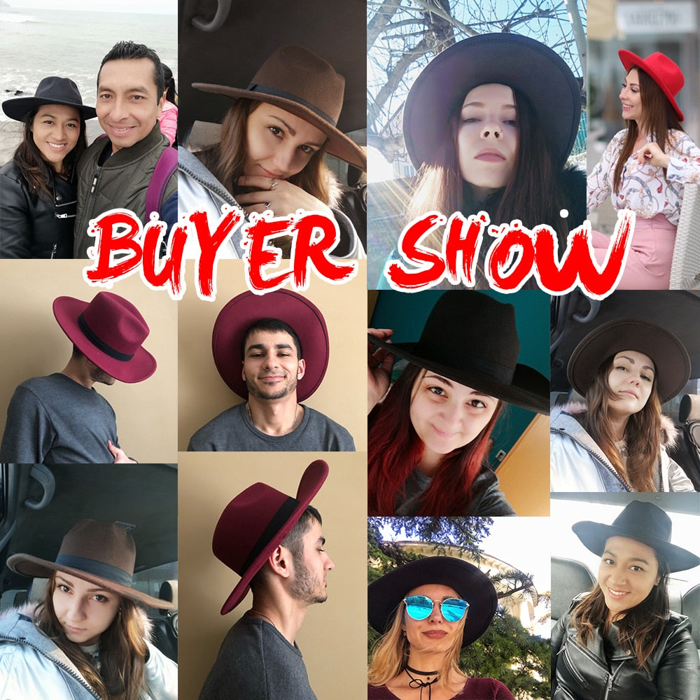 Schwarz Rot Fedora Hüte Für Frauen
