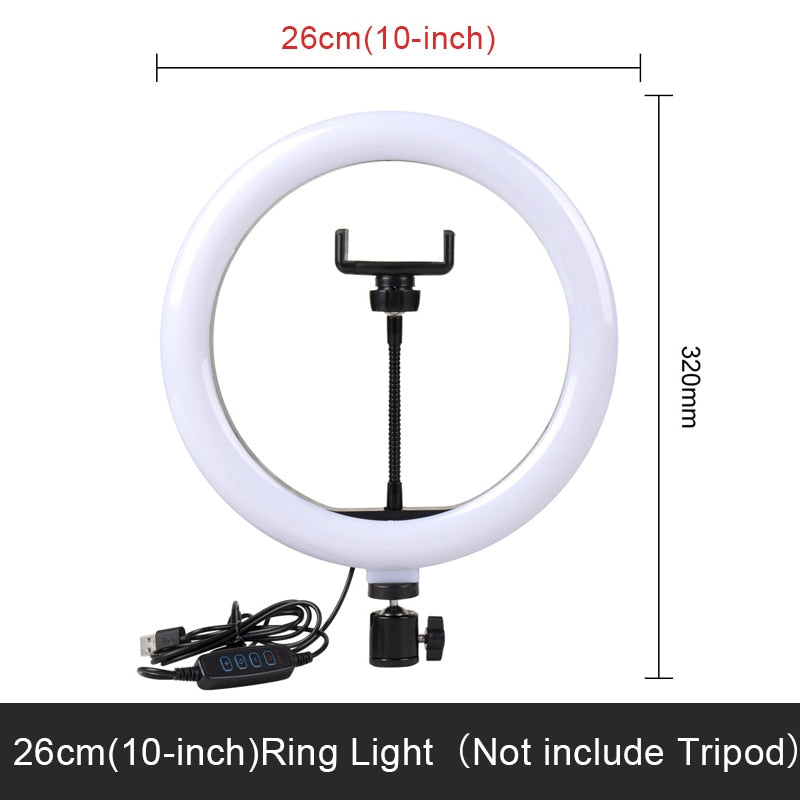 Selfie-Ringlicht-Fotografie-LED-Lampenrand mit optionaler mobiler Halterung, Stativ-Ringlicht für Live-Video-Stream