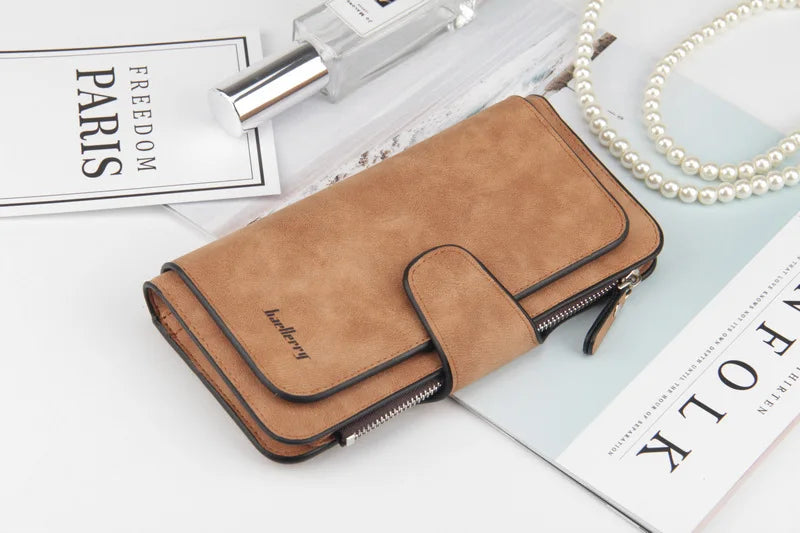 2023 Women Wallets Fashion Long PU Leather Top Quality Card Holder Classic Female Purse Zipper Wallet For Women