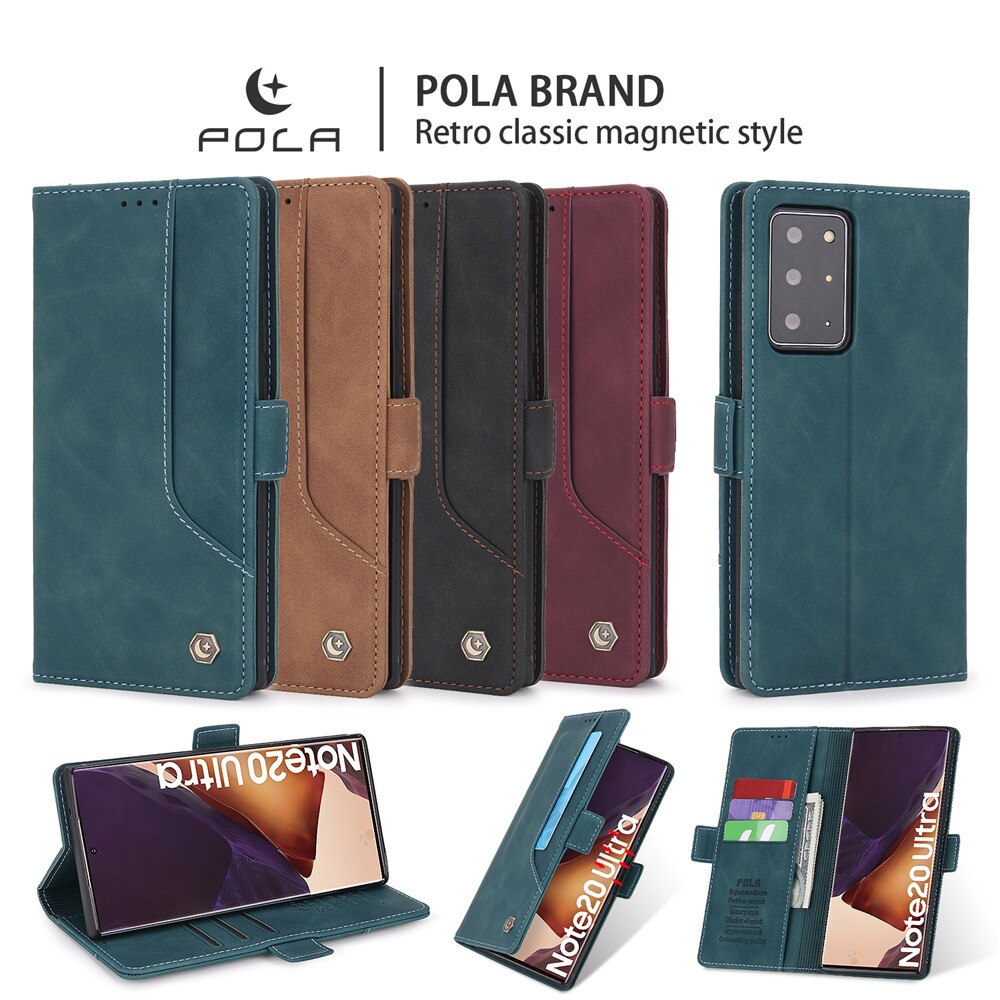 Luxus Ledertasche Für Samsung Galaxy Note 20, Ultra 10, 9 Plus, Note20ultra, Magnetische Flip Wallet Card Slots