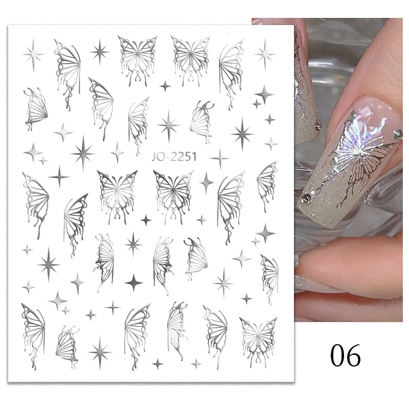 1PCS 3D Nagelzubehör, Maniküre-Nagelteile, Nageldekoration mit Liebes-Herz Aufkleber