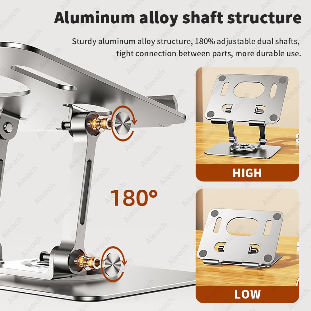 Aieach 12,9 Zoll Tablet Ständer für iPad Pro Stand Xiaomi, iPhone Aluminium Handyhalter, Einstellbare Tablethalter Unterstützung