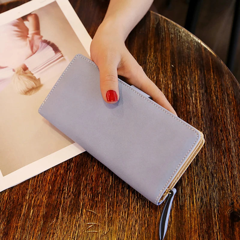 Ladies Fashion Wallet PU Leather Phone Purse Female Hollow Leaves Pouch Clutch Handbag For Women Coin Card Holders Long Wallets