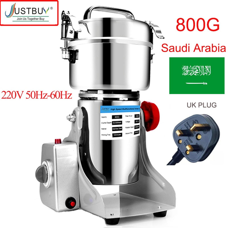 Große Kapazität 2500G / 3000W Kräutermühle, Leistungsstarke Mühle für Getreide, Gewürze, Mixer und Trockenfutter Mühle