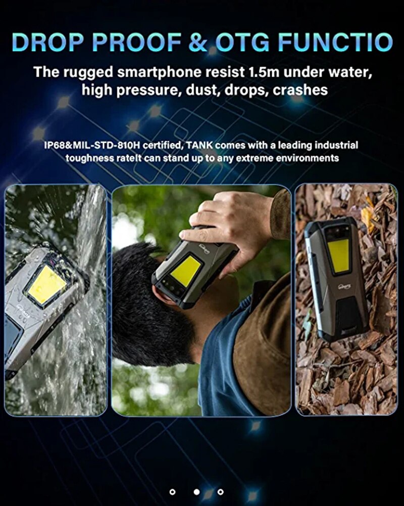 Unihertz TANK Robustes Nachtsicht-Smartphone, Handy, Handy, 22000 mAh, 8 GB, 256 GB, 108 M Kamera, 66 W PD, Helio G99
