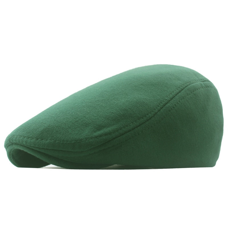 Baumwolle Newsboy Caps, Herbst / Winter Baskenmütze, Männliche Horn Retro Solide Schirmmütze