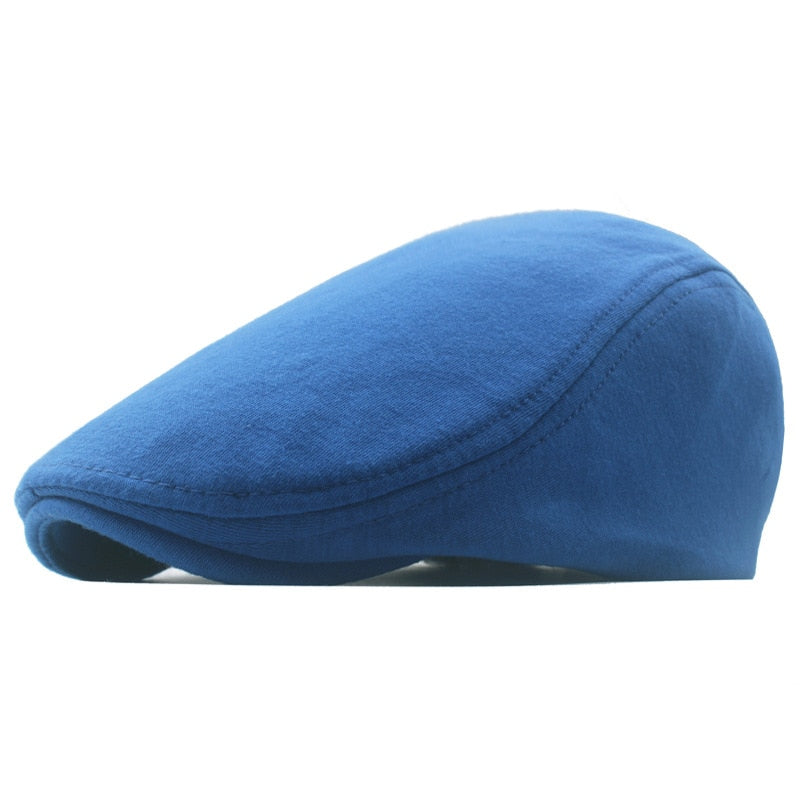 Baumwolle Newsboy Caps, Herbst / Winter Baskenmütze, Männliche Horn Retro Solide Schirmmütze
