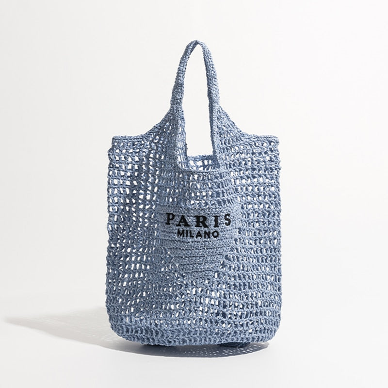 Luxus Design Frauen Geflochtene Bast Stroh Tasche Große Kapazität, Sommer Strandurlaub Schultertasche