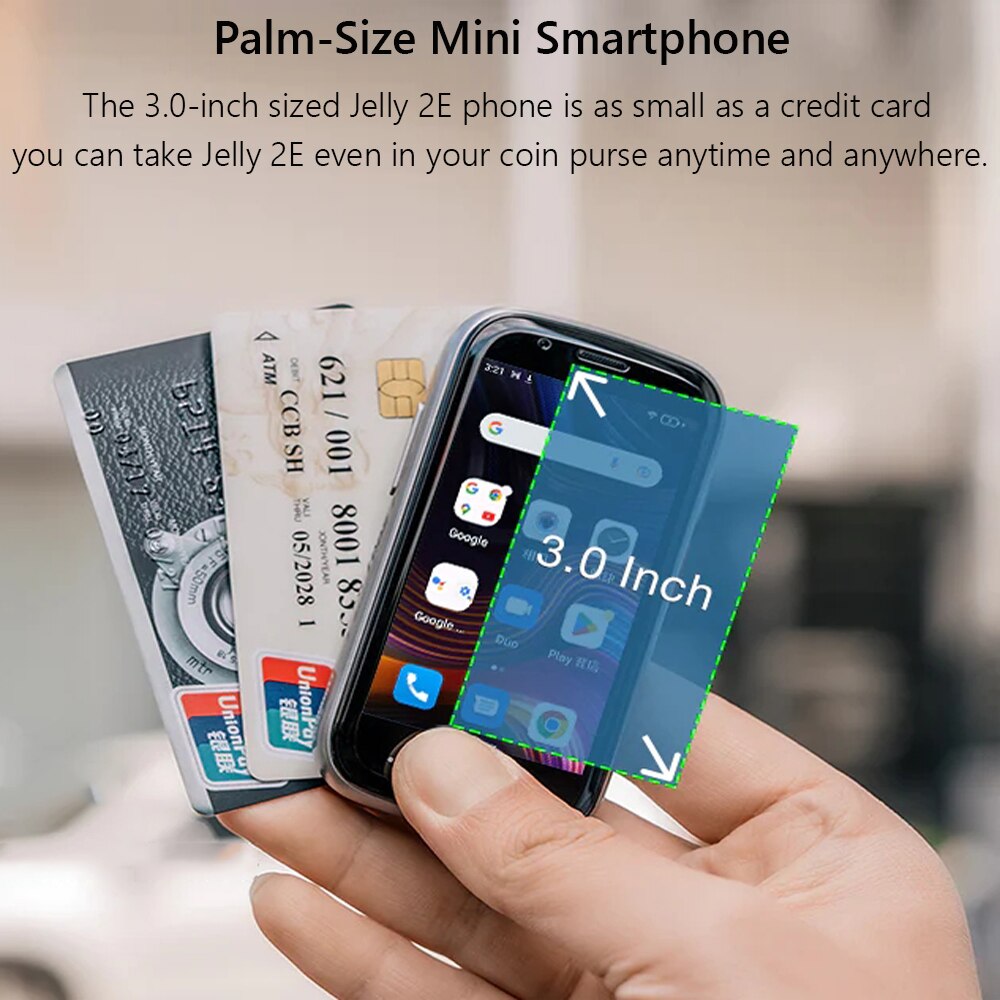 Unihertz Jelly 2E Super Mini Smartphone Android 12 Entsperrt 4GB 64GB Handy 2000mAh 16MP 4G