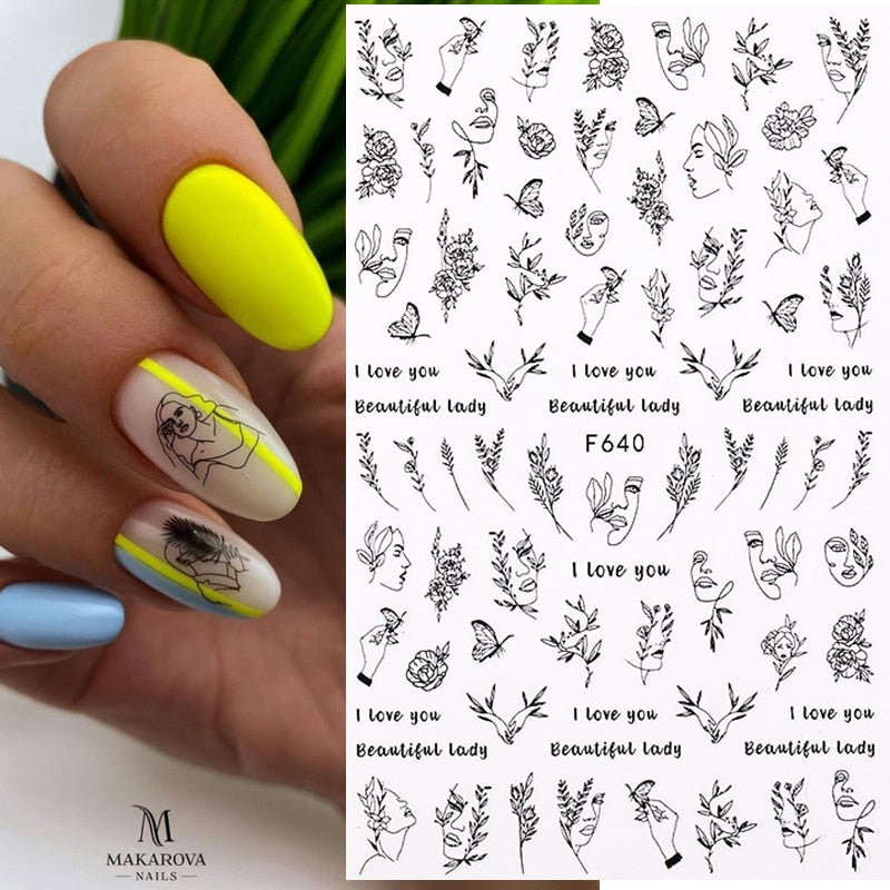 1PCS 3D Nagelzubehör, Maniküre-Nagelteile, Nageldekoration mit Liebes-Herz Aufkleber