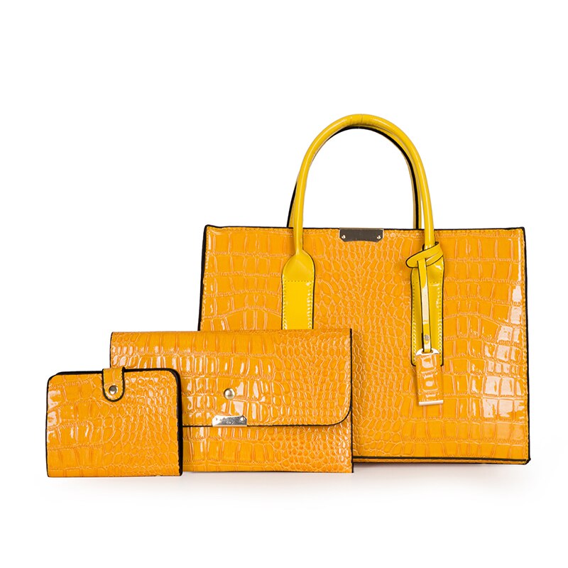 Luxus Damen Ledertaschen, Designer Krokodil Muster Schulter Tasche