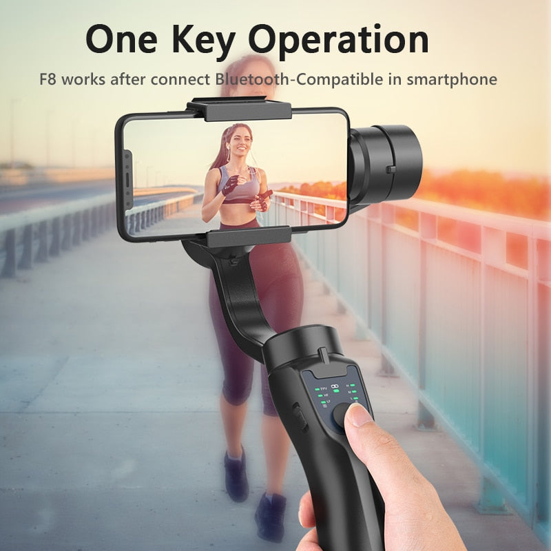 AXNEN F8 3-Achsen Handheld Gimbal Telefonstabilisator, Smartphone-Stativ / Handyhalter für iPhone Android Mobile