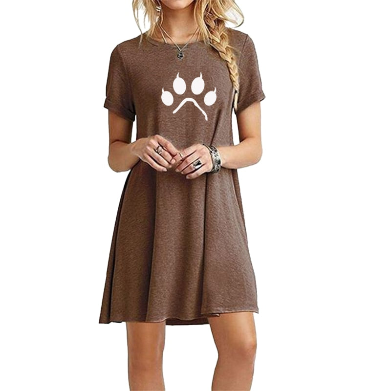 Secret Damen-Sommer-Strand-Minikleid, modisch & kurzärmelig, lockere T-Shirt-Kleider S-2XL