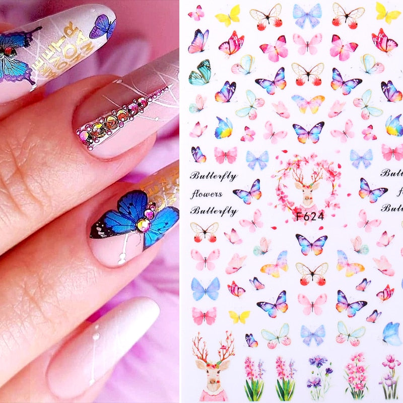 1PCS 3D Nagelzubehör, Maniküre-Nagelteile, Nageldekoration mit Liebes-Herz Aufkleber