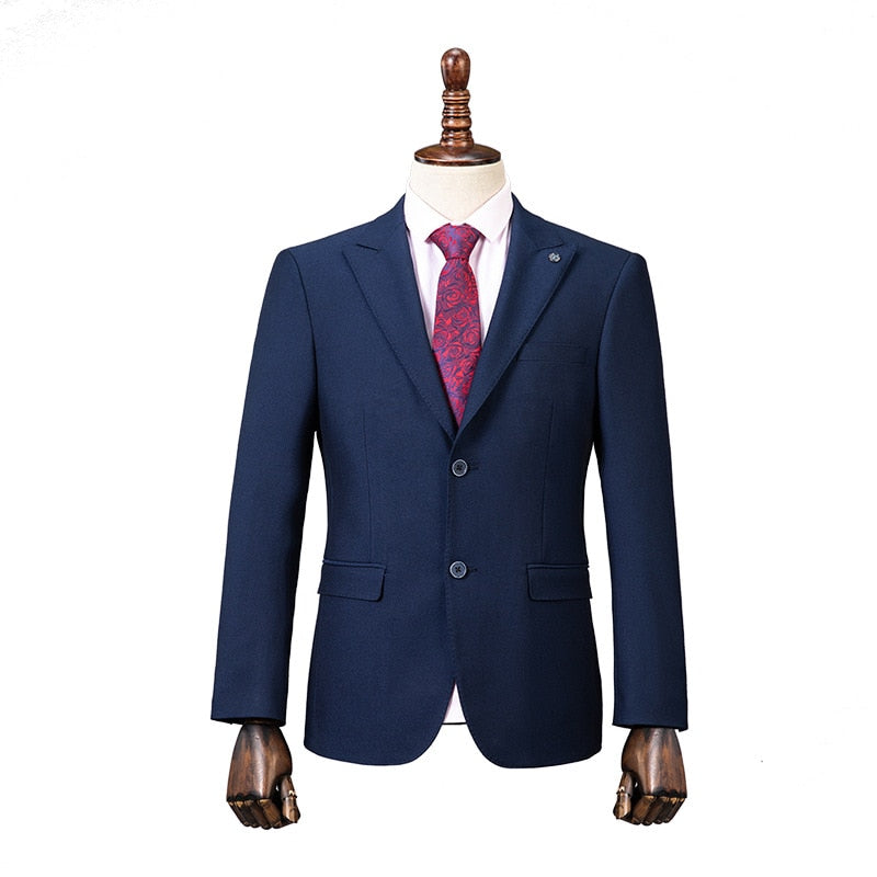 Premium-Anzug in britischem Schwarz/Blau. High-End-Geschäftsanzug für Herren