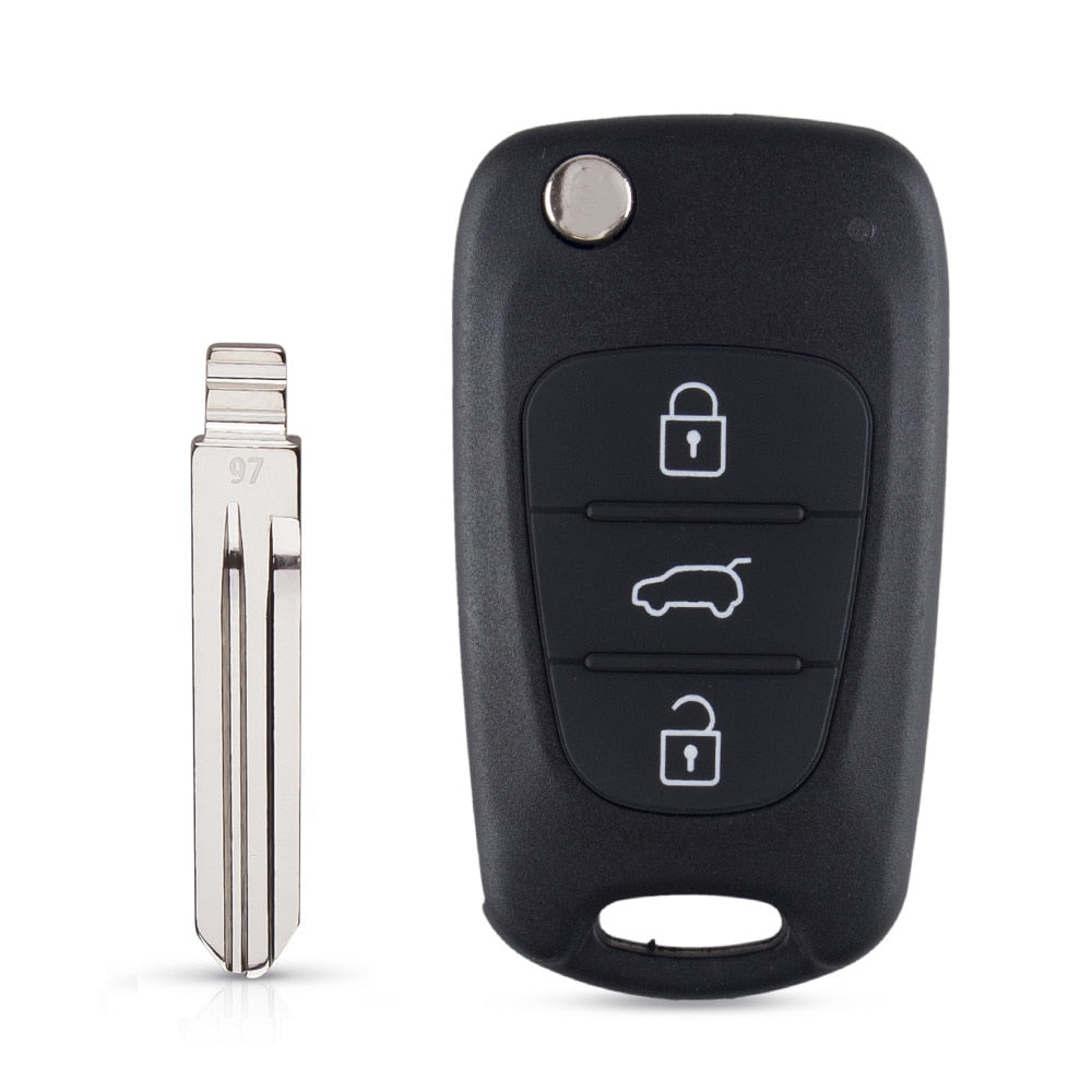 KEYYOU Neue Remote Key Shell Für Hyundai I20, I30, IX35, I35 Accent Kia Picanto Sportage K5, 3 Tasten Flip Folding remote Key Fall