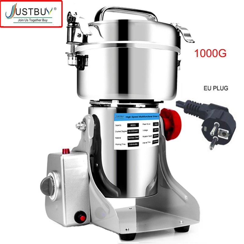 Große Kapazität 2500G / 3000W Kräutermühle, Leistungsstarke Mühle für Getreide, Gewürze, Mixer und Trockenfutter Mühle