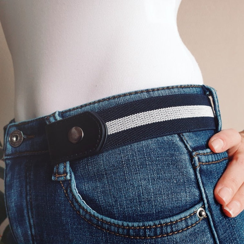 Schnallenfreier Gürtel für Jeanshosen, Kleider, modischer, elastischer Taillengürtel ohne Schnalle für Damen/Herren, keine Ausbuchtung, kein Ärger