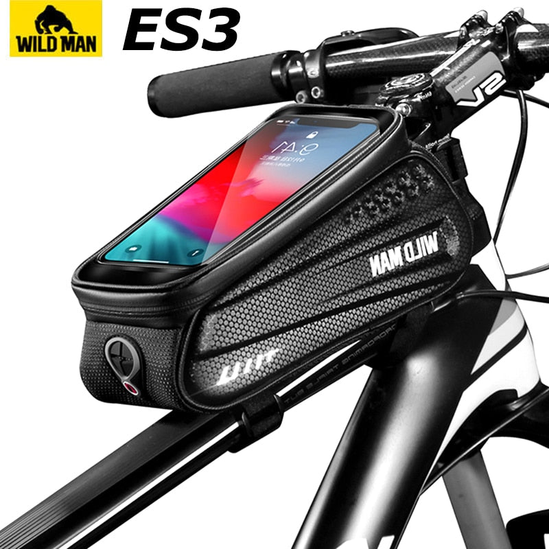 Radfahren Lenkertasche, Regenfeste 6,7 Zoll Fahrradtasche mit Touchscreen